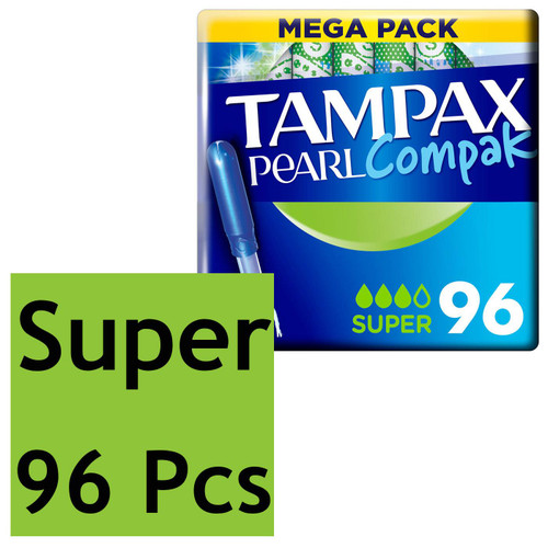 Tampax Pearl Compak Applicator Super Leak Comfort Protection Tampons Pack 4 x 24