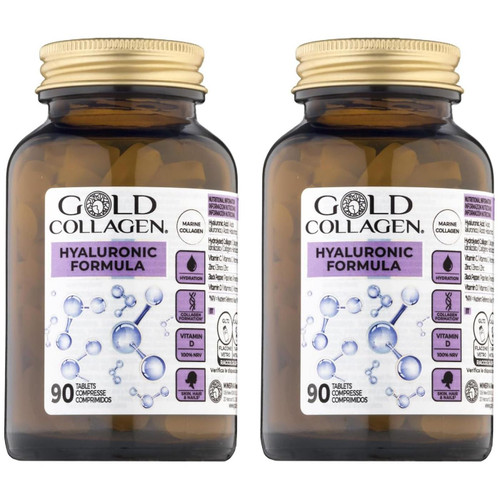 Gold Collagen Hyaluronic Formula Prevent Depletion Face Line Wrinkle 2x90Tablets