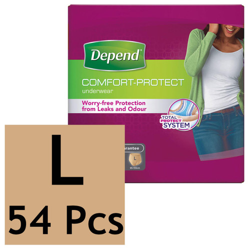 Depend Incontinence L Underwear Comfort Protect Large Female Pads Women 54 Pants