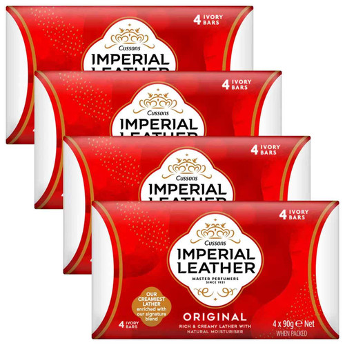 Cussons Imperial Leather Original Soap Rich Creamy Lather Ivory Skin Bars 16x90g