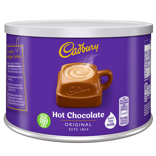 Cadbury Hot Chocolate Original Drink Smooth Creamy Add Milk Water Tub Pack 1Kg