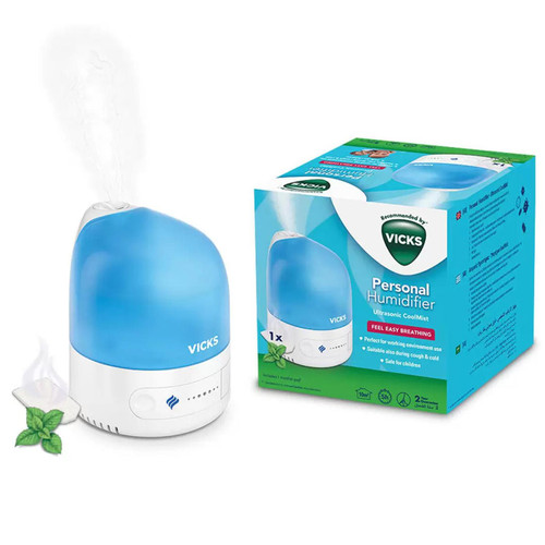 Vicks Personal Humidifier Ultrasonic Cool-Mist Easy Breathing Sleep Cough VUL510