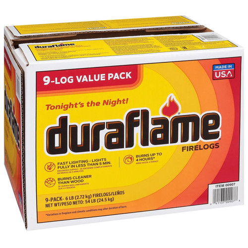 Duraflame Fire Logs Heatlogs Firewood Briquette Flame Wood Fuel Pack 9 x 2.72kg