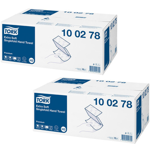 Tork Extra Soft Singlefold Hand Towel H3ZigZag Premium White Paper 30x200 Sheets