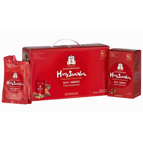 Hong Sam Won Korean Red Ginseng Natural Herbal Drink Jung Kwan Jang Pack 30x50ml