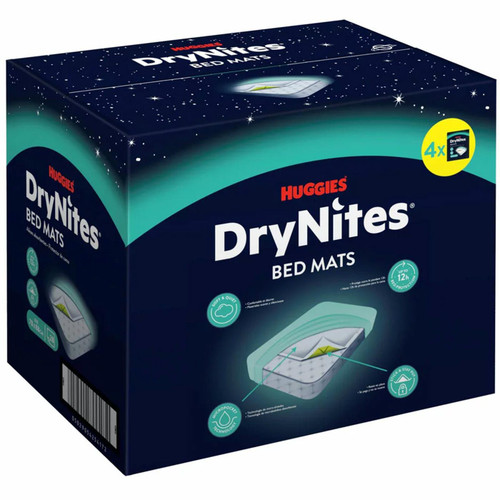 Huggies DryNites Dry Night Bed Mats Disposable Cover Protection Pack 4x7 Bedmats