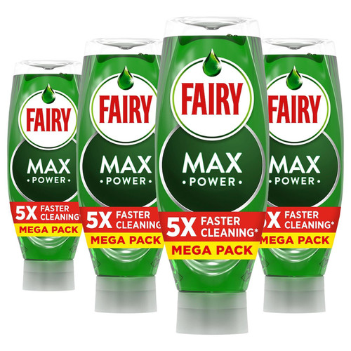 Fairy Max Power Original Kitchen Dish Washing Up Liquid Clean Dirt Pack 4x730ml