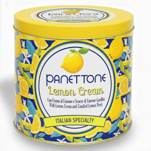 Chiostro Di Saronno Italian Lemon Cream Panettone Milano Cake Treat Tin Gift 1kg