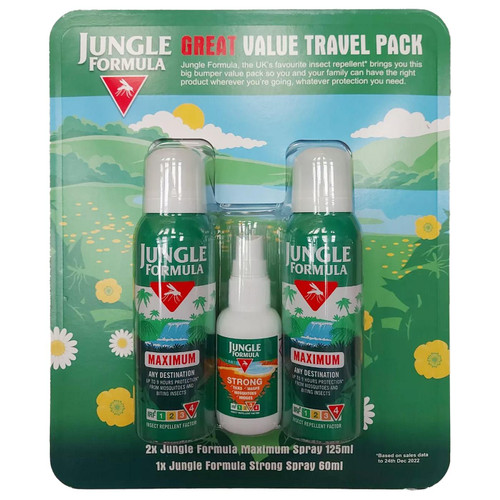 Jungle Formula Biting Insect Mosquitoes Repellent Spray Pack 2x125ml and 1x60ml