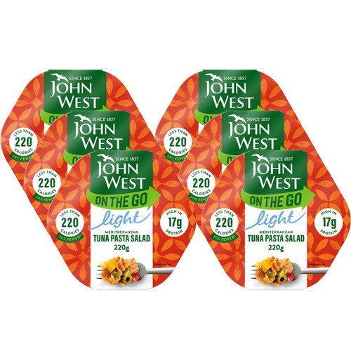 John West Light Lunch Mediterranean Style On The Go Tuna Pasta Salad Pack 6x220g