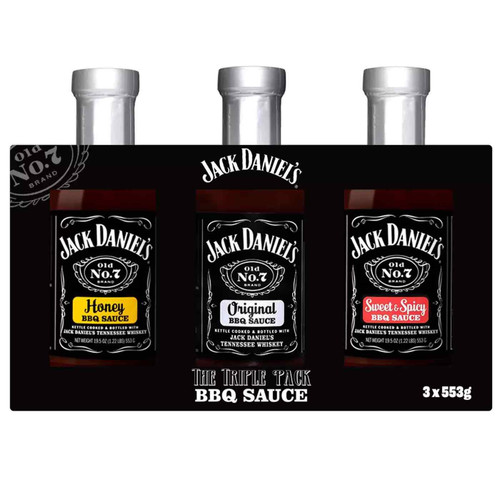 Jack Daniel's BBQ Sauce Variety Flavour Barbecue Taste Mix Bottle Pack 3 x 553g