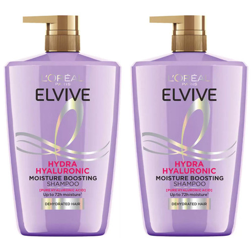 L'oreal Elvive Hydra Hyaluronic Restoring Moisture Boost Hair Shampoo Pack 2x 1L
