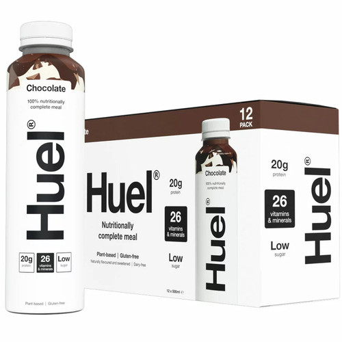 Huel Ready to Drink Chocolate Low Sugar Protein Meal Shake Drink Pack 12 x 500ml