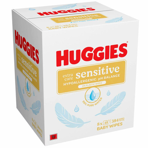 Huggies Plastic Free Extra Care Baby Hypoallergenic Wipes 8 x 48 Total 384 Pcs