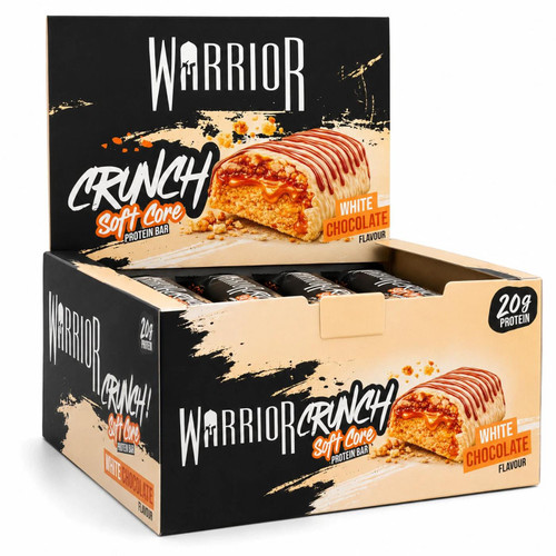 Warrior Crunch White Chocolate Low Sugar High Protein Snack Mix Bars Pack 12×64g