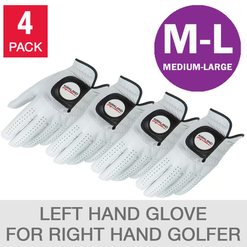 Kirkland Signature Golf Gloves Medium-Large Size Cabretta Leather Set Pack 4 Pcs