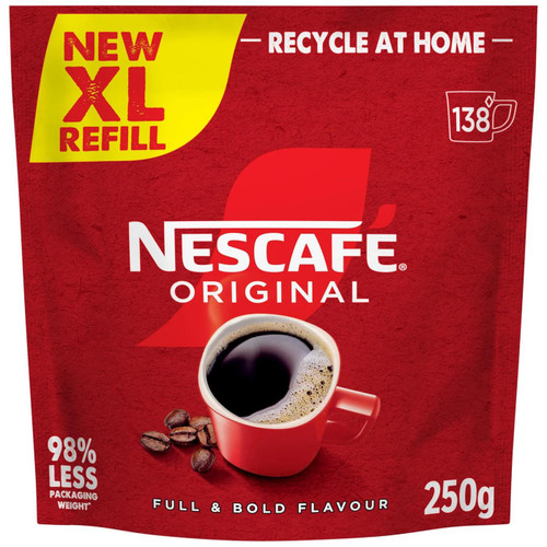 Nescafe Original Rich Instant Coffee Full Bold Flavour XL Refill Pouch Pack 250g
