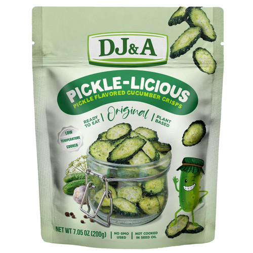 DJ&A Pickle-Licious Air-Dried Cucumber Slices Flavoured Crisps Snack Pack 200g