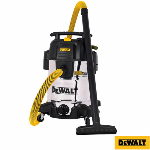 DEWALT Wet & Dry Corded Stainless Steel Vacuum Cleaner 45L 2.1m Hose DXV38S-QTC