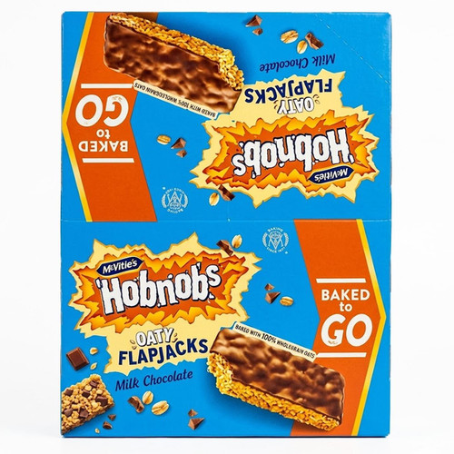 McVities Hobnobs Oaty Flapjack Biscuits Milk Chocolate Slice Bars Pack 12 x 52g