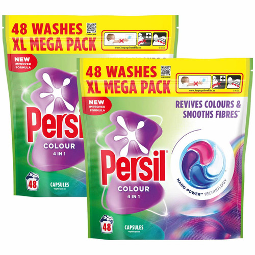 Persil Colour 4in1 Wash Pods Laundry Detergent Washing Tablet Pack 2x48 Capsules