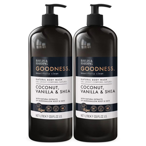 Baylis & Harding Goodness Body Wash Natural Rich Coconut Vanilla Shea Pack 2x1L