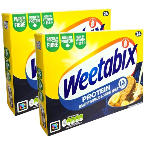 Weetabix Protein Cereal Wholegrain Breakfast Wheat Fibre Biscuits Pack 2x24 Bars