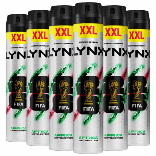 Lynx Africa Anti Perspirant XXL Aerosol Deodorant Body Spray Scent Pack 6x300ml