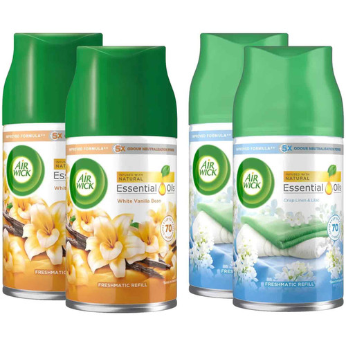 Airwick Freshmatic Spray Max Refill Home Scented Air Freshener Mix Pack 4x250ml