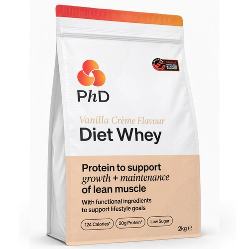 PHD Diet Whey High Protein Powder Blend Shake Vanilla Crème Flavour Pack 2kg