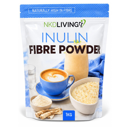 NKD Living Pure Inulin Fibre Powder Chicory Root Prebiotic Supplement Pack 1kg