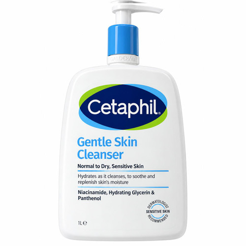 Cetaphil Gentle Skin Cleanser Normal Dry Sensitive Face Body Hydrating Pack 1L
