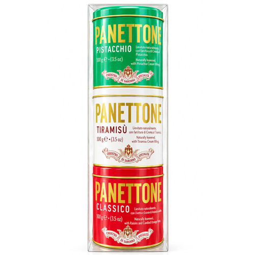 Lazzaroni Chiostro Di Saronno Mix Mini Italian Panettone Cakes Gift Tower 3x100g