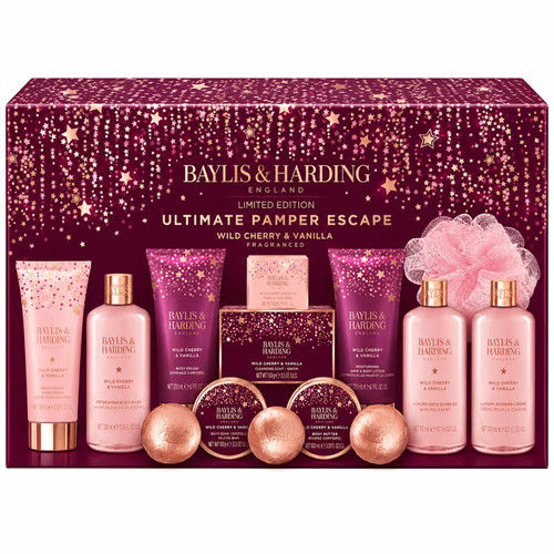 Baylis & Harding Ultimate Pamper Escape Wild Cherry Vanilla Bath & Body Gift Set