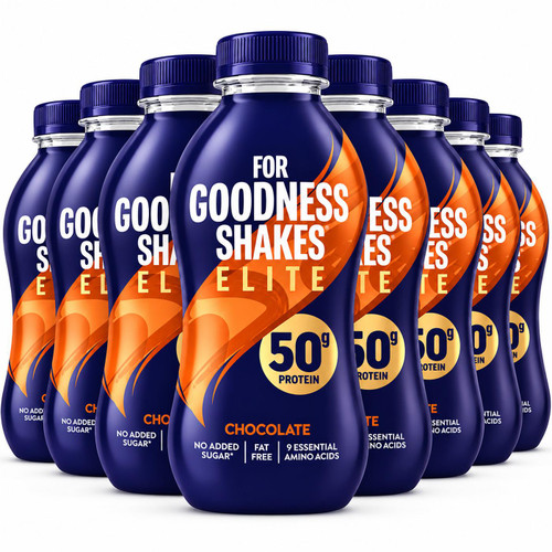 For Goodness Shakes Elite Chocolate High Protein Ready To Drink Pack 8 x 471ml