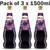 Ribena Blackcurrant Squash Party Fruit Flavour Juice Family Bottle Pack 3 x 1.5L