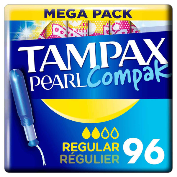 Tampax Pearl Compak Applicator Regular Leak Comfort Protection Tampons Pack 4x24