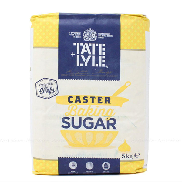 Tate & Lyle Caster Baking Sugar Quality Fine Crystal Preferred by Chefs Pack 5kg