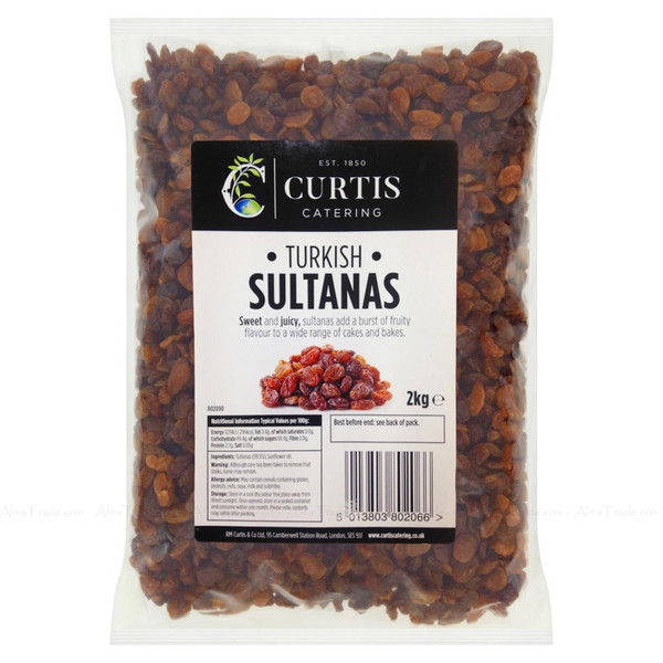 Curtis Succulent Sweet & Juicy Sultanas Ready to Eat Bake Currant - Pack of 2Kg
