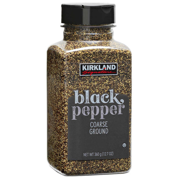 Kirkland Signature Coarse Ground Black Pepper Spice Seasoning Dressing Jar 360g