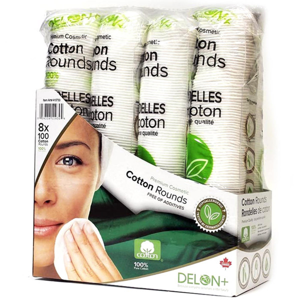 Delon+ Cotton Made Cleansing Round Premium Cosmetic Makeup Remover Pack 800 Pads