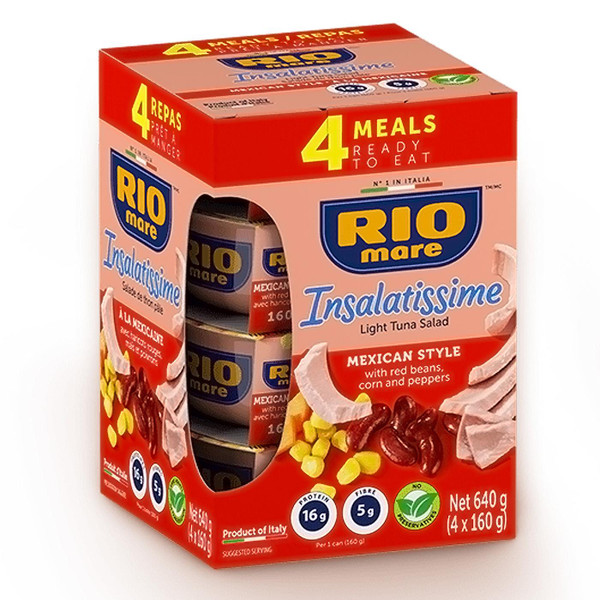 Rio Mare Insalatissime Mexican Style Tuna Salad Tasty Ready Eat Fish Pack 4x160g