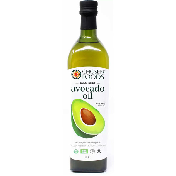 Chosen Foods Pure Avocado Oil All Purpose Natural Cooking Quality Bottle Pack 1L