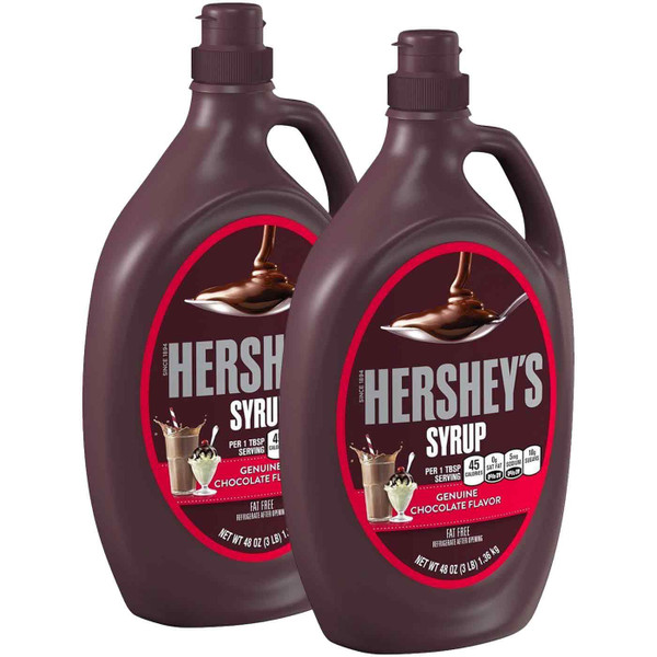Hershey's Syrup Genuine Chocolate Flavour Dessert Topping Squeeze Pack 2x 1.36kg