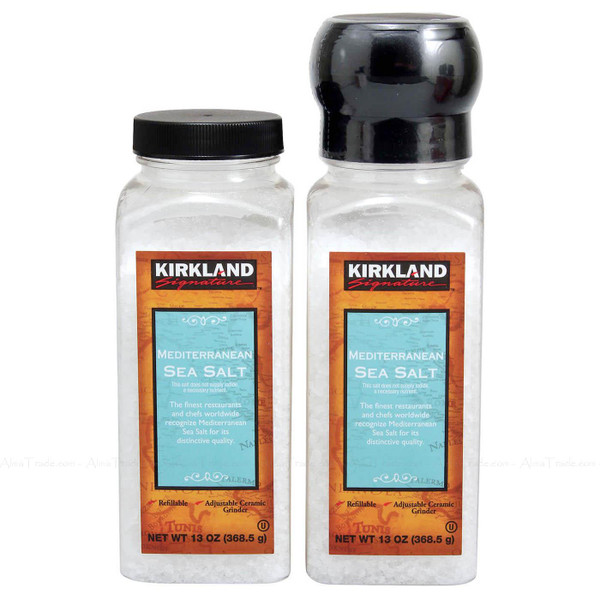 Kirkland Signature Mediterranean Sea Salt Spice Adjustable Grinder + Refill 737g