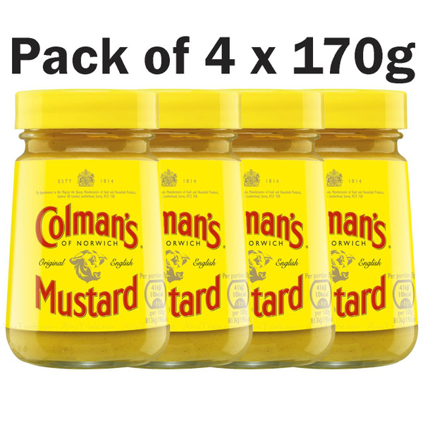 Colman's of Norwich Original English Mustard Sauce Sandwich Hotdog Pack 4 x 170g