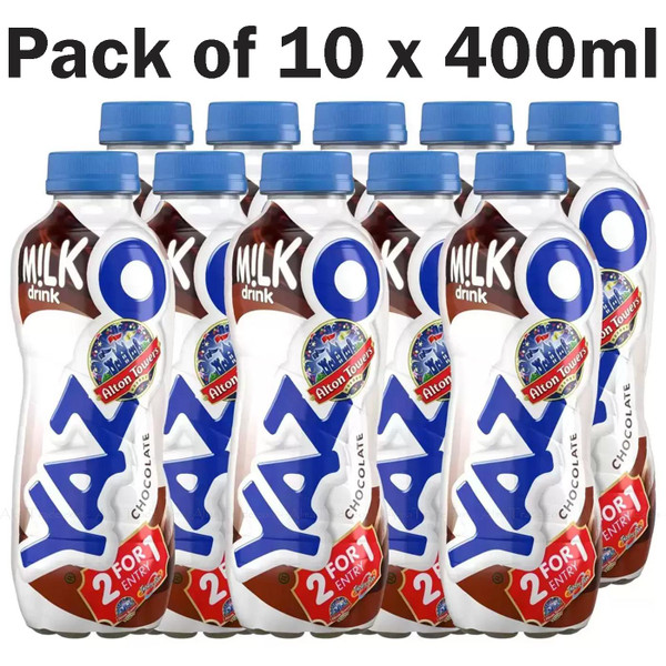 Yazoo Chocolate Milkshake UHT Naturally Rich Calcium Protein Pack of 10 x 400ml