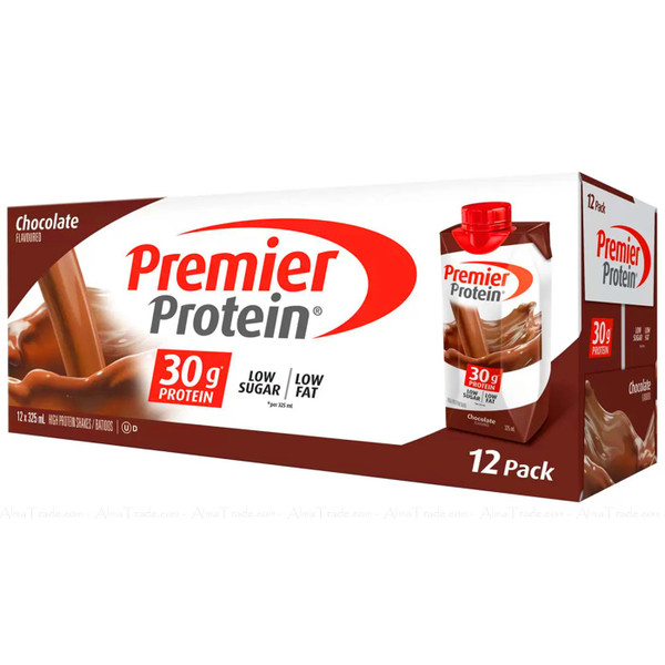 Premier Protein Chocolate Flavour Drink Shakes Low Sugar & Fat Pack 12 x 325ml