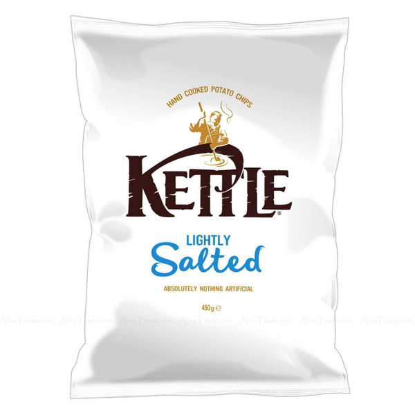 Kettle Lightly Sea Salted Chips Case Crisp Tasty Full Flavoured Snack Pack 450g