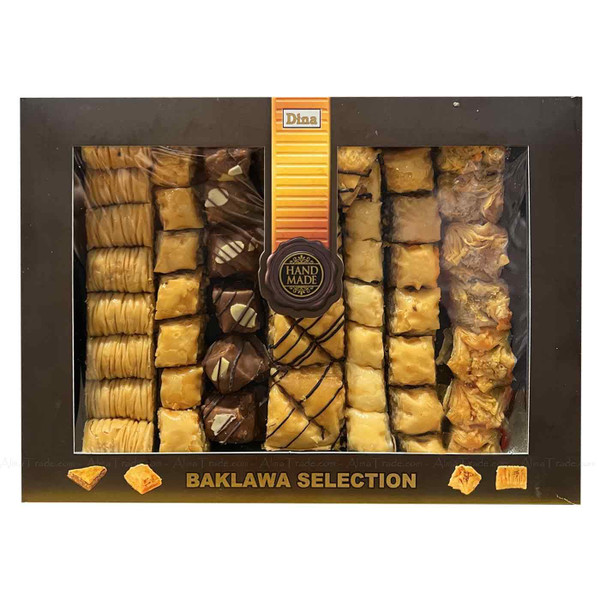 Dina Baklawa Selection Sweets Cashew Walnut Pistachio Nuts Chocolate Baklava 1kg
